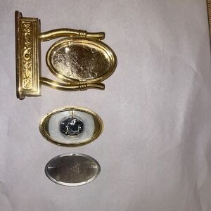 Timex TMX300 Collectible Mini Mirror Clock Quartz Crystal Brass Desk Gold Works